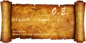 Olajkár Emma névjegykártya